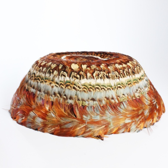Vintage Dana Marte Original Hat with Feathers Mushroom Style Rare Retro 60s main image 5